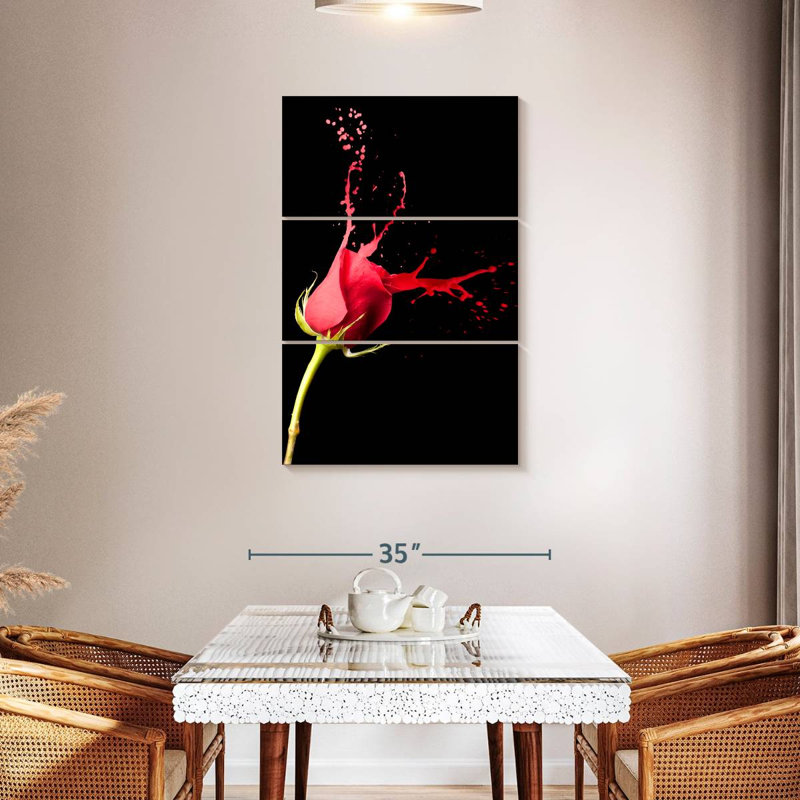 Harnek Red Rose Splash, 38" H x 24" W