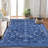 10x13 Large Washable Area Rug Soft Thin Foldable Floor Carpet Non Slip Non Shedding Low Pile Rug, Vintage Distressed Floral Oriental Rug, Traditional Printed Rug for Living Room, Blue-2030887905-2030887924