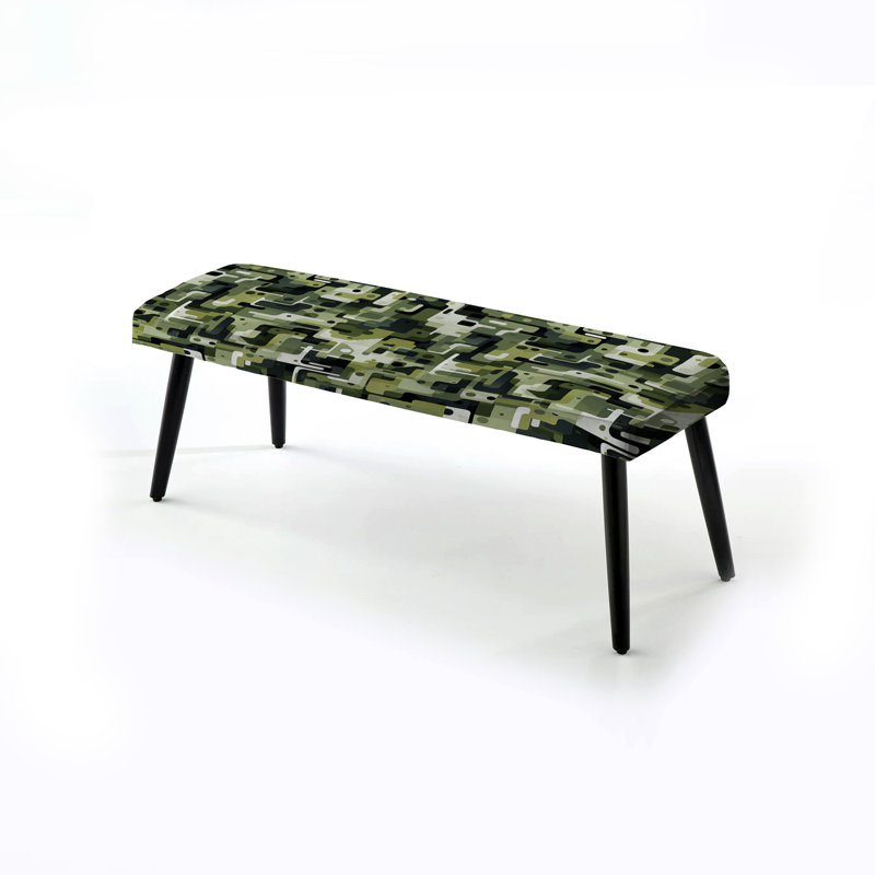 Banc rembourré géométrique vert Green Urban Maze