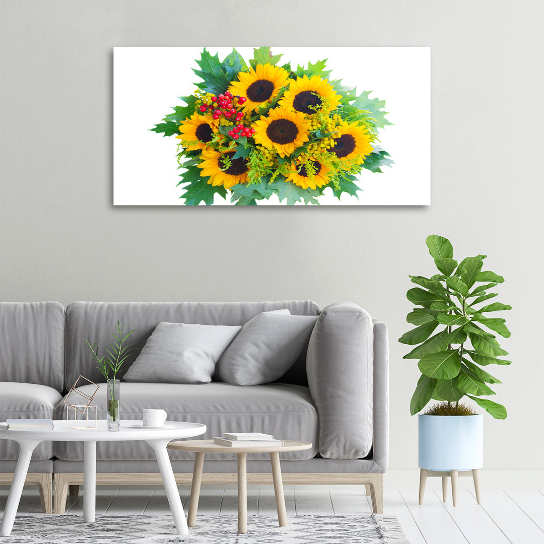 Blumenstrauß aus Sonnenblumen - Kunstdrucke auf Segeltuch