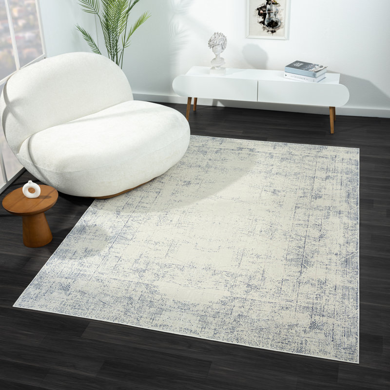 Machine Washable Geometric Abstract Performance Waterproof Rug, Rectangle 2'8" x 3'10"