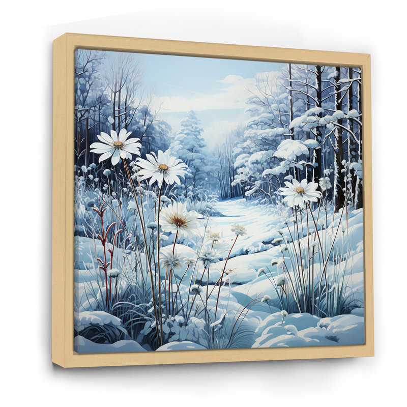 Glacier bleu glacier - impression, Cadre naturel flottant, H 30 po x l 30 po x P 1 po