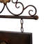 Décoration murale en métal suspendue fleur de lys bronze avec support à volutes