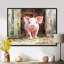 «Cute Farm Pig Portrait - Art mural encadré de cochon»-1798783724-1704891520