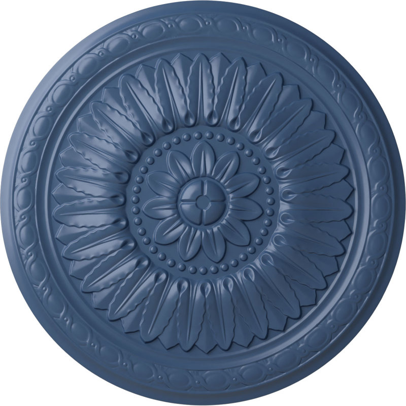 Endurathane Temple Ceiling Medallion, 24"OD x 1 5/8"P (Fits Canopies up to 9 1/4"), Hand-Painted Americana Finish, Americana