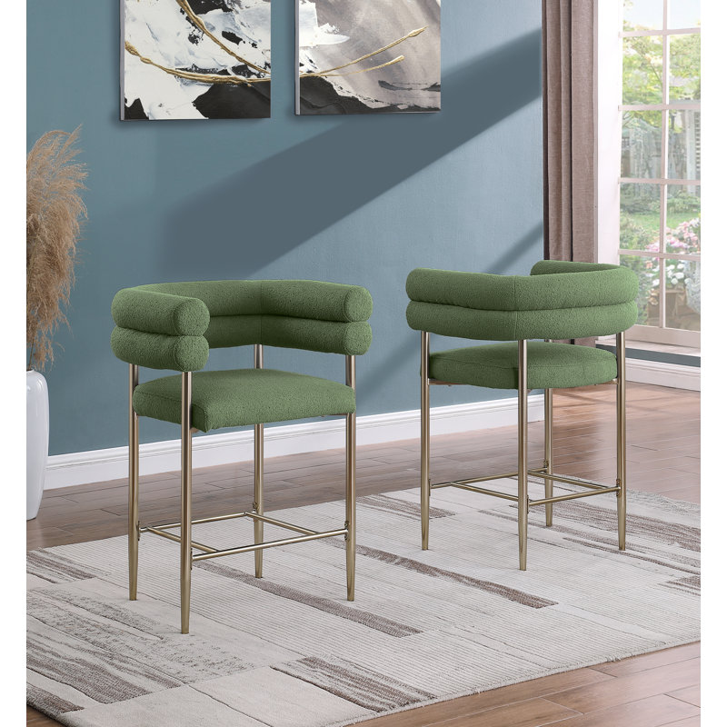 Tabouret de comptoir court 26 po Pompano, Vert