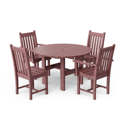 Classic 5-Piece 46" Round Table Set With Side Chairs