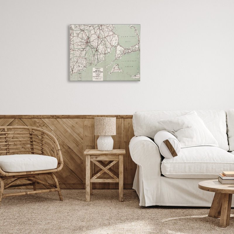 Cape Cod & RI Map Canvas Wall Art by Graffi*tee Studios, 24" H x 30" W