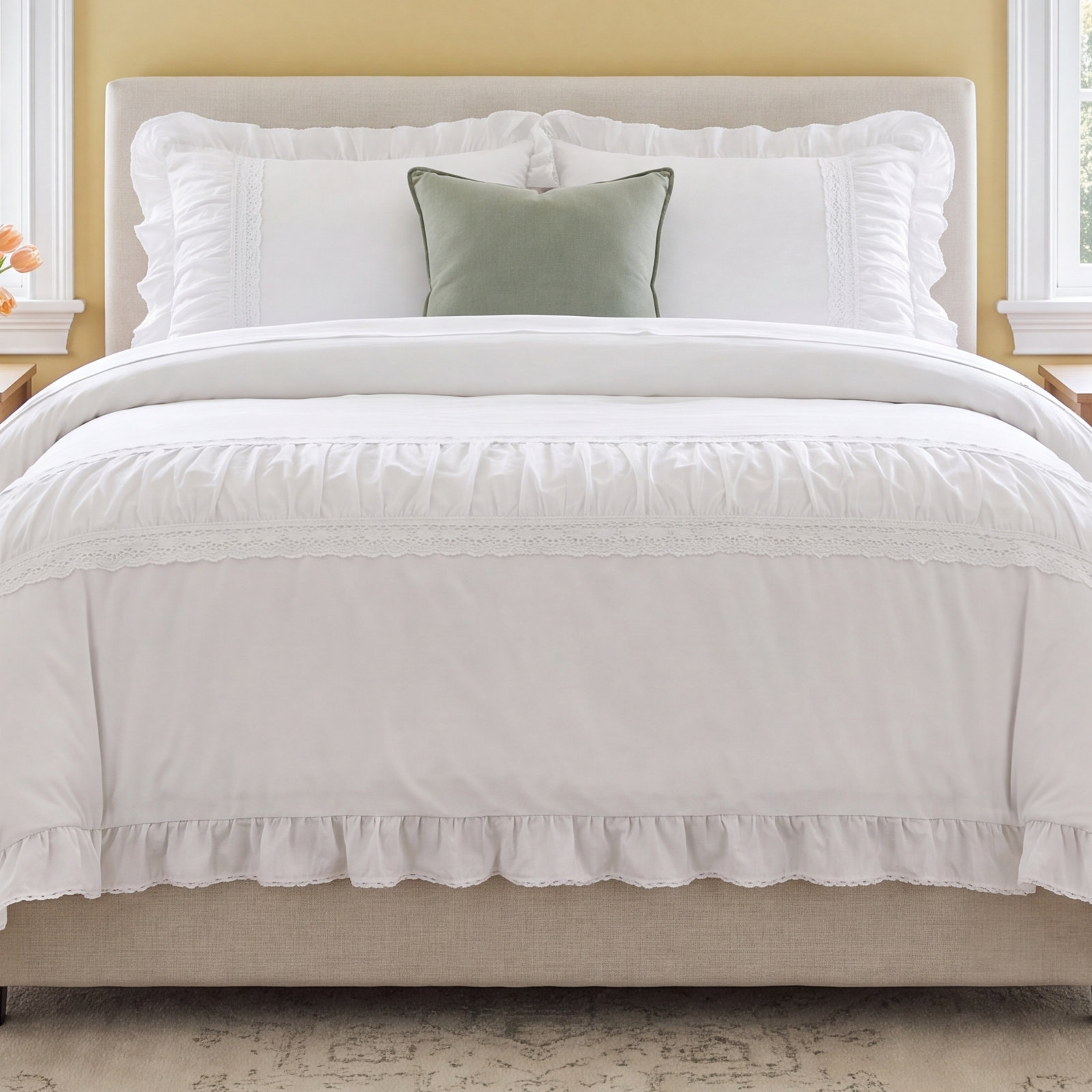 Yoren Cotton Duvet Cover Set, Queen