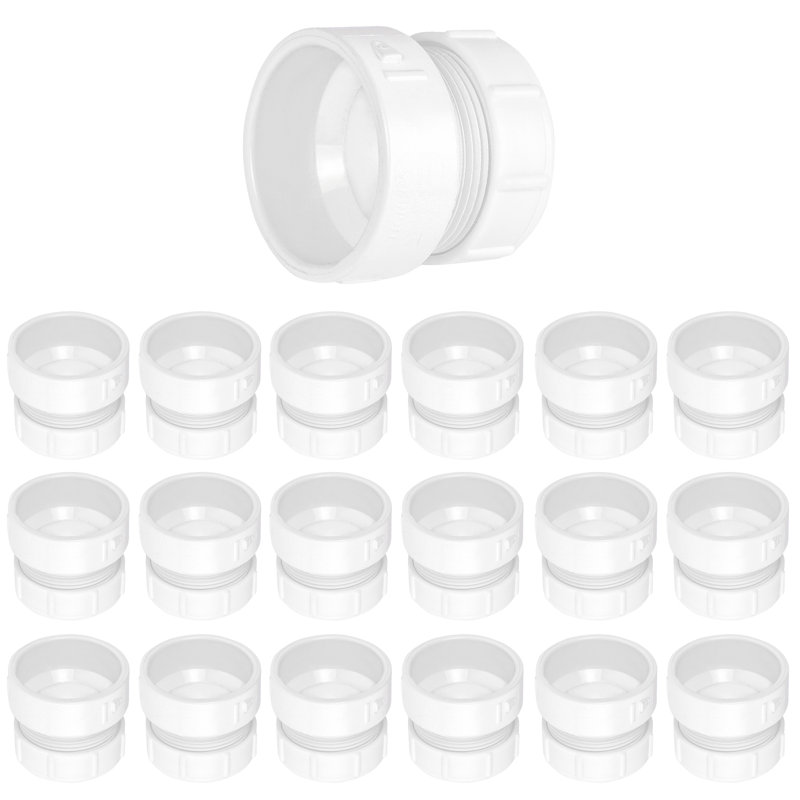 Adaptateur de siphon en PVC blanc 1-1 / 2 po, moyeu femelle x joint coulissant avec écrou en poly (paquet de 50)
