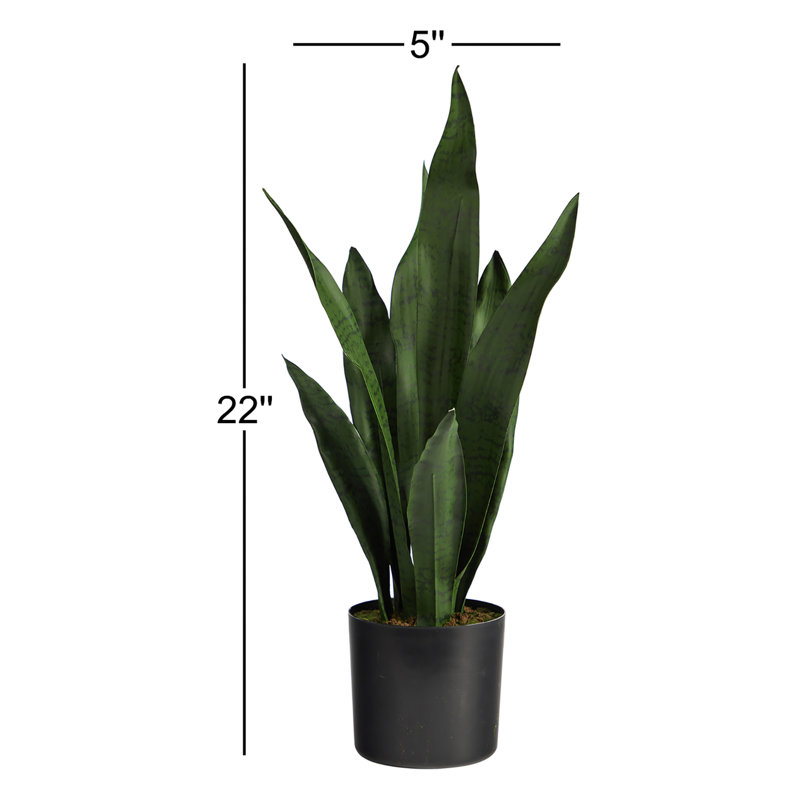 Snake artificiel en pot, Vert, H 22 po x l 5 po x P 5 po