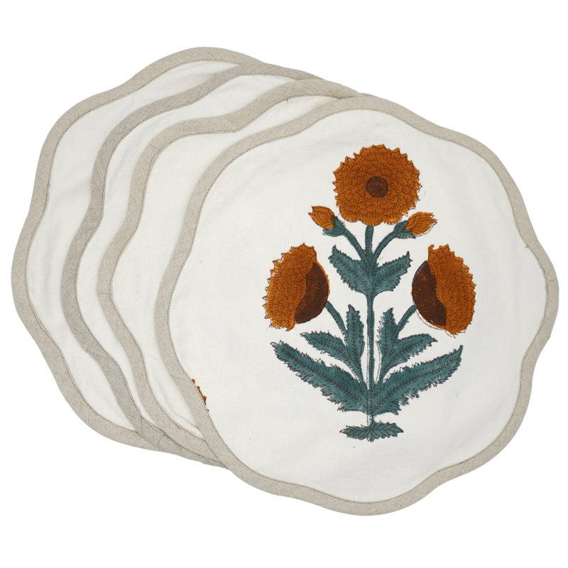 Fabdivine 15"Scalloped Bliss Placemats - Badshah