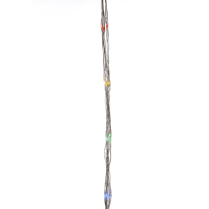 Nylon argenté 78 pouces Kurt Adler 200 lumières DEL, Multicolore