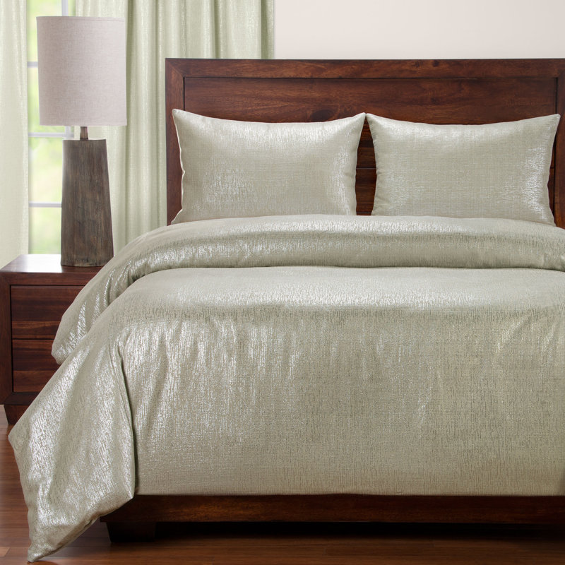 Sparkly Polyester Duvet Cover & Insert, Twin, Herb