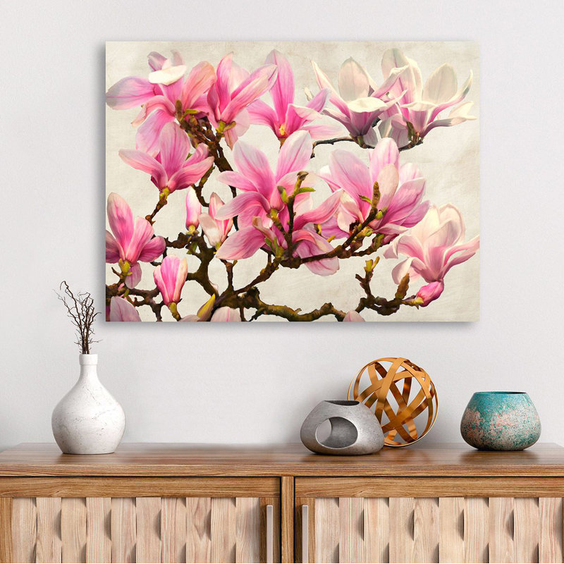 Magnolia Branch (Neutral) by Luca Villa - Wrapped Canvas Art Prints, 70cm H x 100cm W x 4cm D
