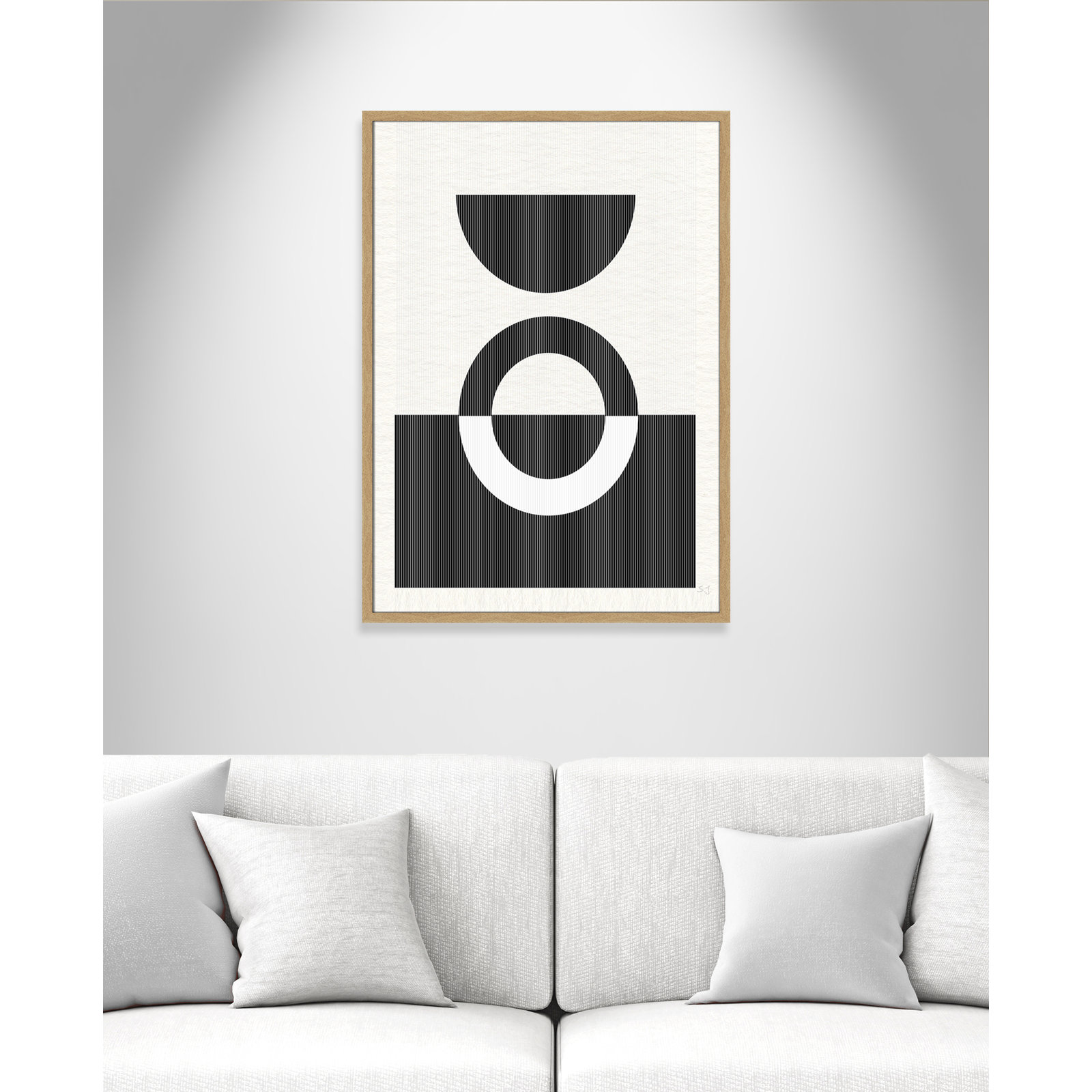 Eclipse III, 35.5" H x 25.5" W x 0.75" D, Natural Framed
