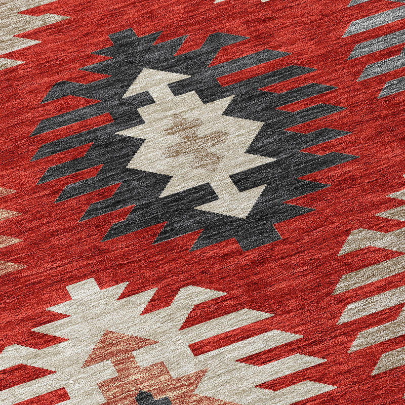 Tapis intérieur / extérieur ivoire 9 pi x 12 pi Southwestern