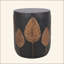 Table d'appoint d'extérieur en béton léger avec motif de feuilles, durable et élégante pour la décoration de patio