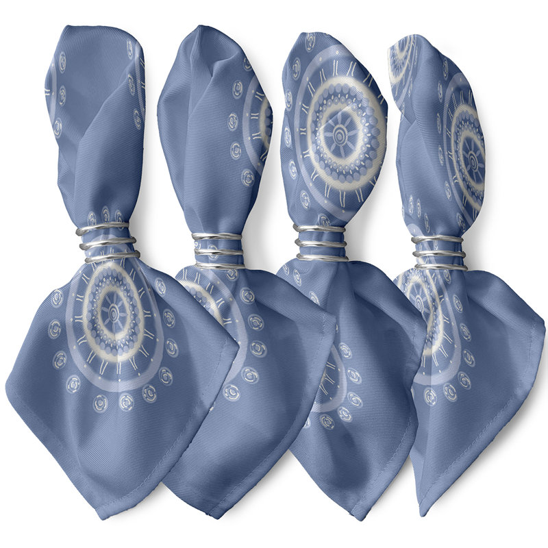 Ensemble de serviettes 4 pièces Nandai, L 18 po x L 18 po, Bleu pâle