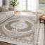 Tapis crème oriental tissé antidérapant à imprimé numérique lavable à la machine