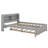 Full Size Platform Bed With Trundle, Wood Full Bed Frame With Bookcase And Headboard-2035471834
