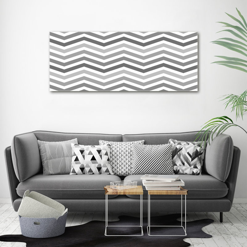 Gray Zigzags - Wrapped Canvas Print