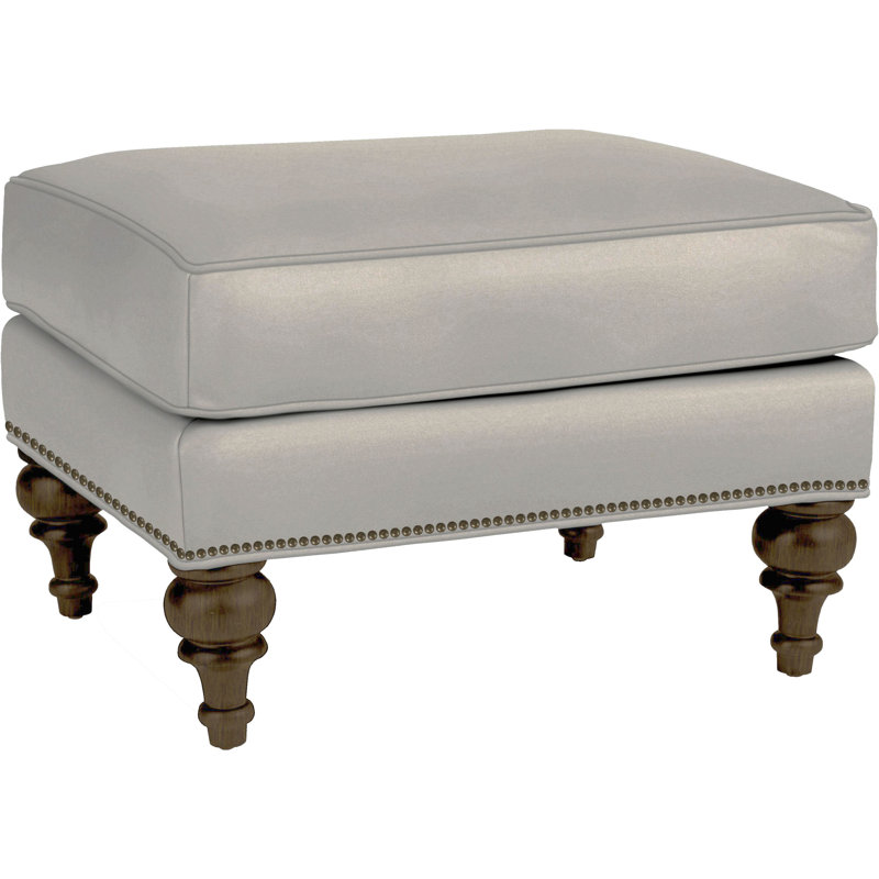 Tandre Upholstered Ottoman, Sandalwood Genuine Leather