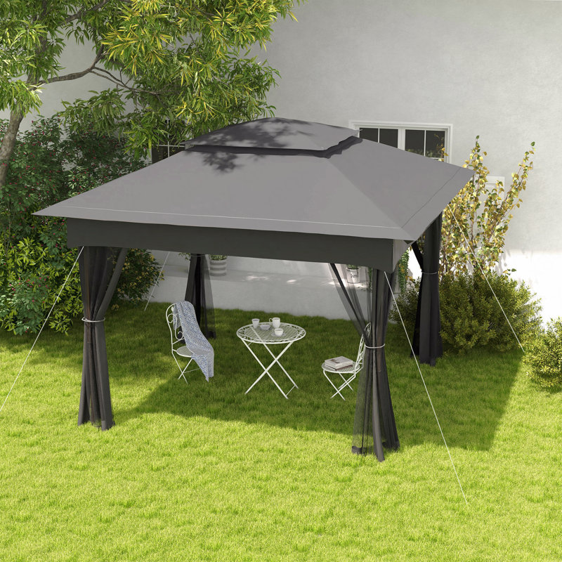 Moustiquaire pour moustiquaire pour l'extérieur 11 x 11 pi avec sac de transport (gris foncé), Gris foncé
