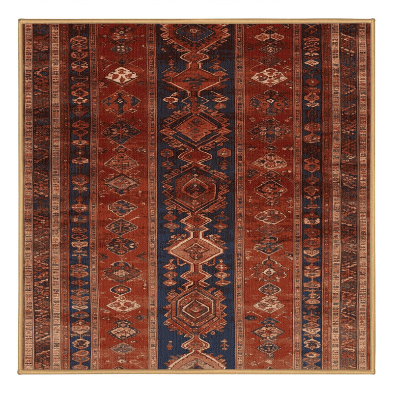 Tapis brun lavable à la machine, Carré 6 pi