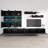 Nardi 126" Modern Floating Wall Mounted Entertainment Center with 16-Color LED Lighting, High Gloss Finish-202124691