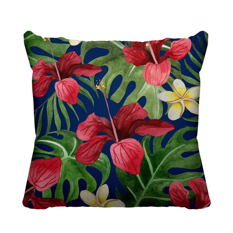 Housse de coussin d'extérieur carré Koi, Bleu, 19 po x l 19 po