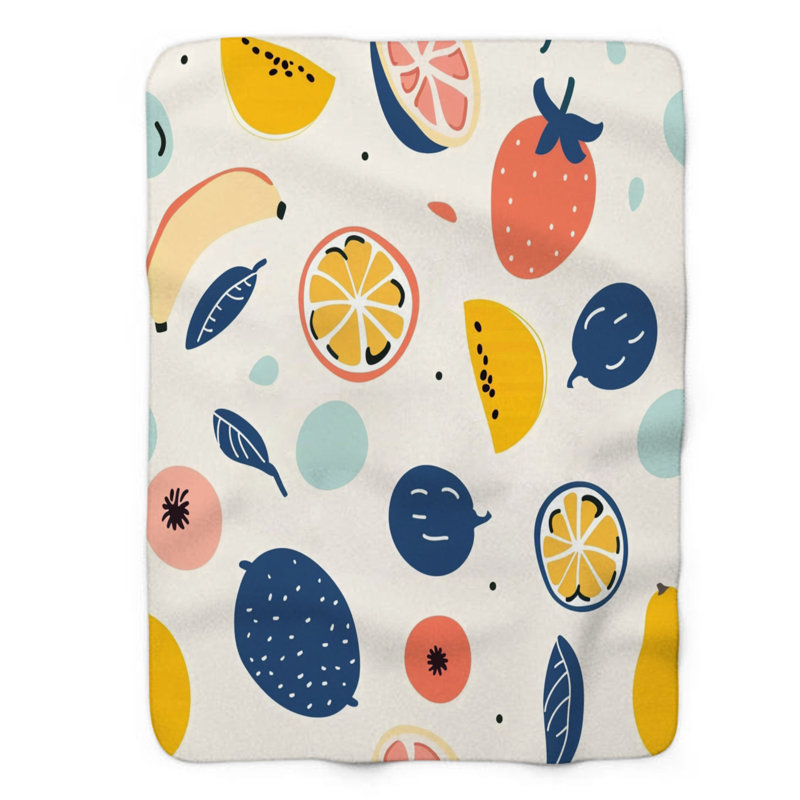 Sunny Vibes - 1 Piece Premium Sherpa Blanket WB_FL_100624_0105, 60" W x 80" L