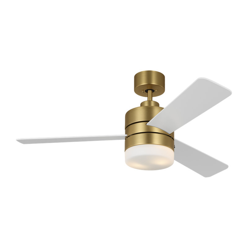 Ventilateur de plafond standard à 3 pales Adna avec commande murale et ensemble d'éclairage inclus, Blanc mat, 44"