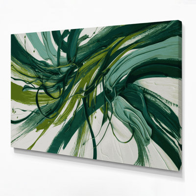 «Lyrical Abstraction 34», art mural sur toile verte