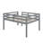 Full-Sized Bed Frame, Short Rubberwood  Loft Bed With Steps-555247325