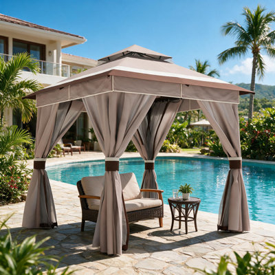Gazebo pliant en acier de 2,4 m de large x 2,4 m de profondeur