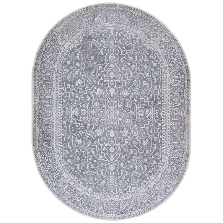Calidia Floral Light Gray/Cream Area Rug