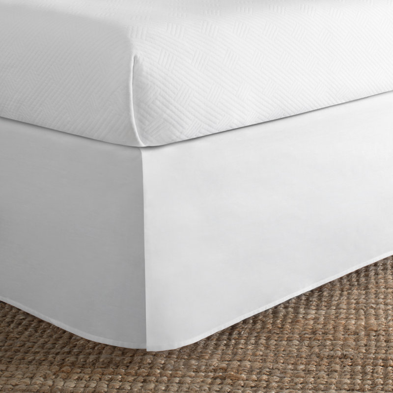 Jupe de lit de base de 14 po en coton riche, Très grand californien, Blanc