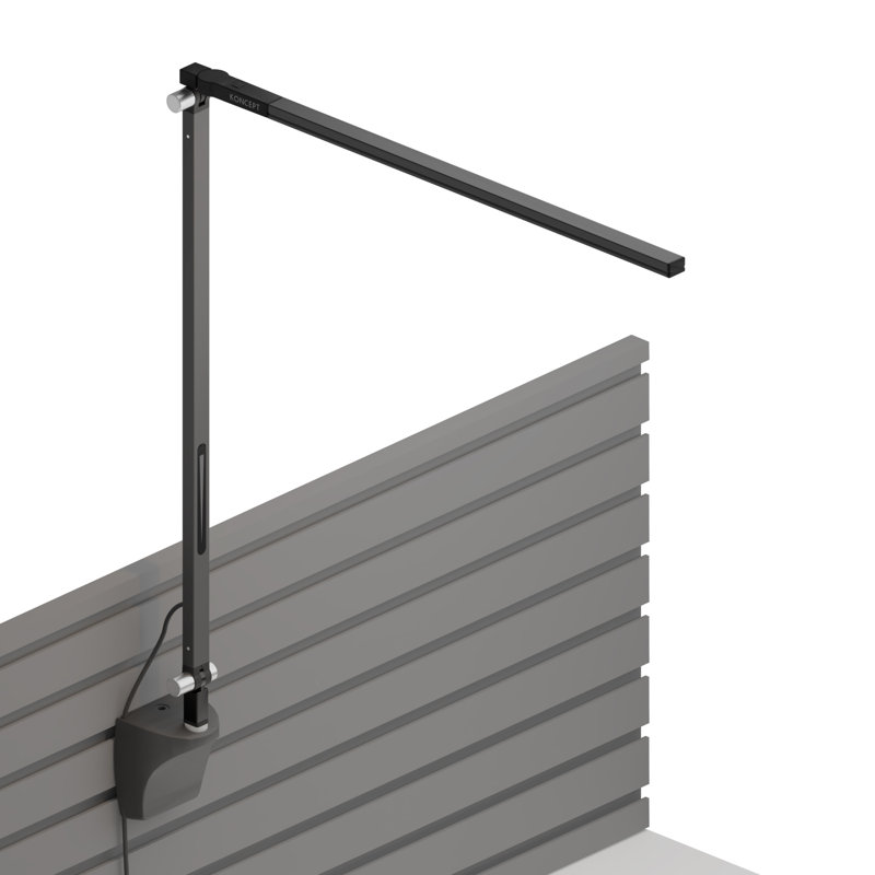 Z-Bar Aluminium LED Plug-in Swing Arm Sconce, Black, 18" H x 1" W x 16.6" D