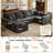 Boneless L-Shaped Modular Sectional Couch, Cloud U-Shaped Sectional Sofa with Wide Armrest-939650525