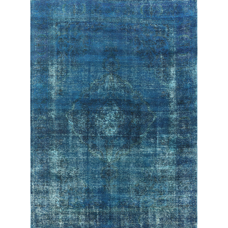 Tapis oriental bleu Roundup, Tapis de couloir 2 pi x 5 pi