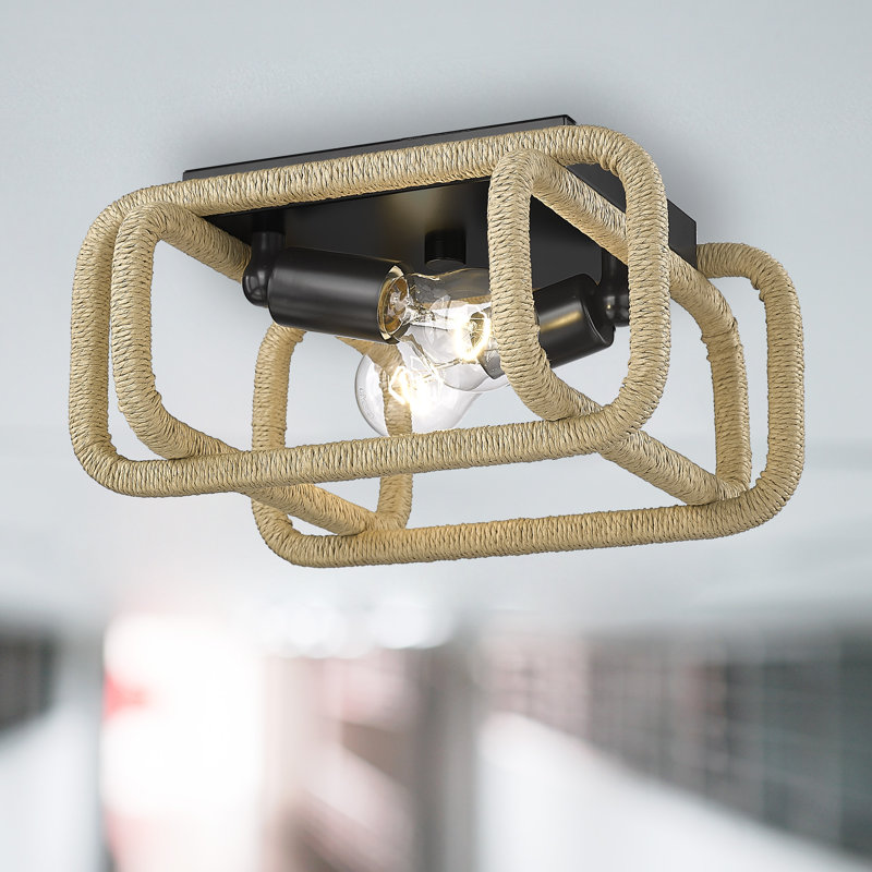 Coppolino Flush Mount, Matte Black/Natural