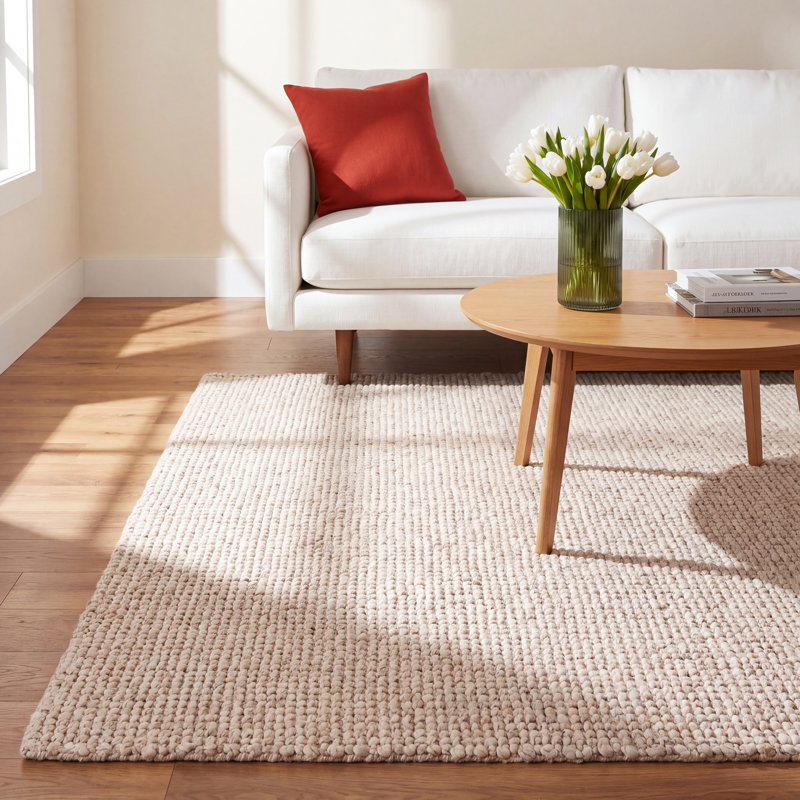 Hero Handwoven Flatweave Ivory Area Rug, Rectangle 10' x 14'