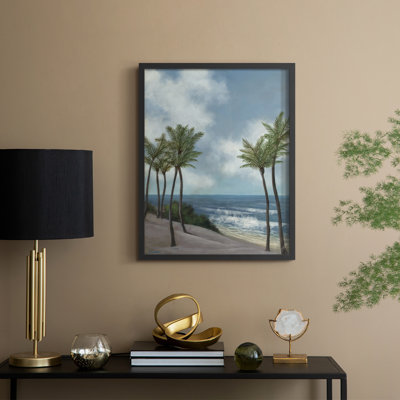 Coastal Palm Tree I, reproduction encadrée - bois massif