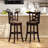 Set Of Bar Stools Swivel Bar Chairs With Footrest, Lattice Backrest-829641006-829641041