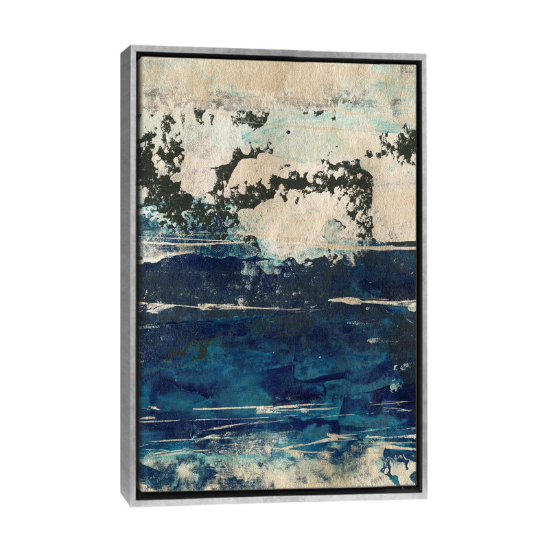 «Silver Surf II» par Ethan Harper - reproduction d'art, H 26 po x l 18 po x 1,5 po, Toile avec cadre argenté, Pas de tapis