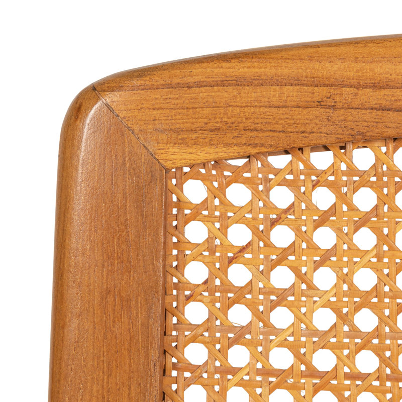 Morgan Teak Wood and Cane Dining Chairs
