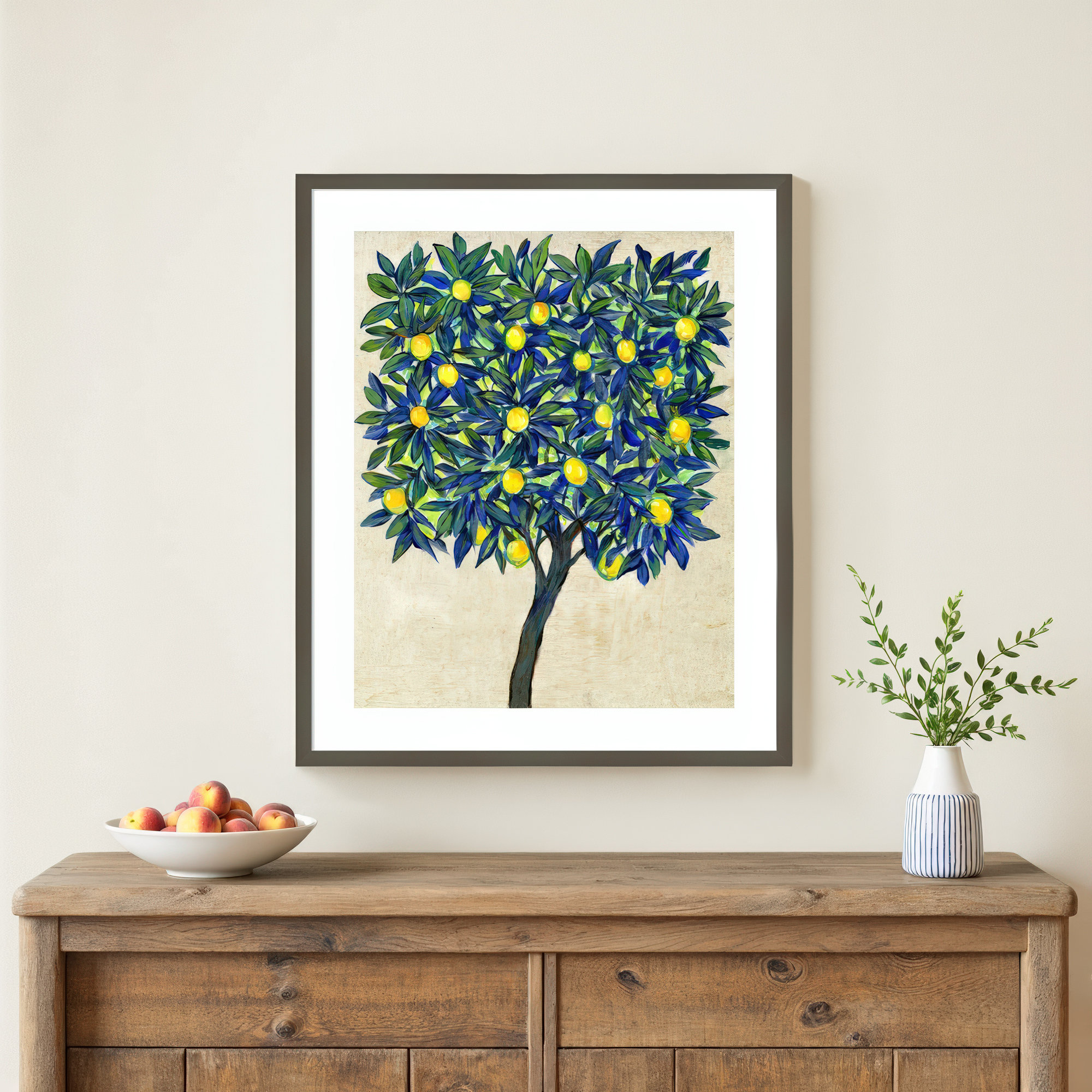 Lemon Tree Composition II by Tim Otoole, Gray, 33.17" H x 27.8" W x 0.88" D