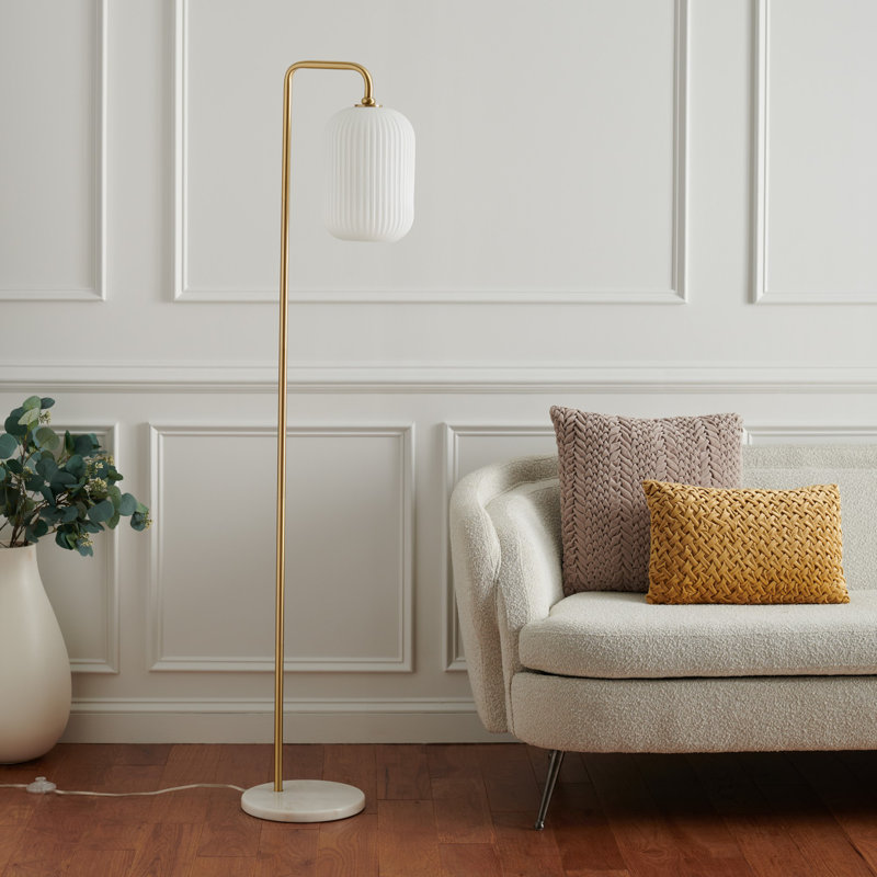 Dyson 60'' Gold/White Arched Floor Lamp