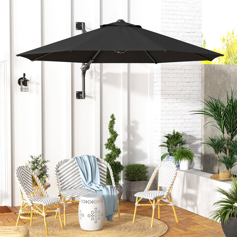 Brigston 292cm Tilt Wall Mount Parasol, Grey